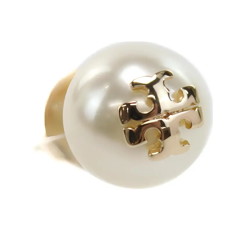 TORY BURCH Kira Logo Plaque Pearl Earrings-1