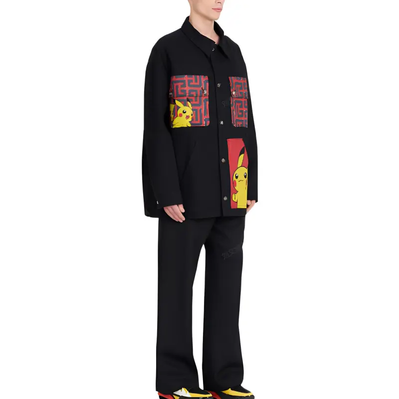 BALMAIN X Pokemon Print Denim Jacket-3