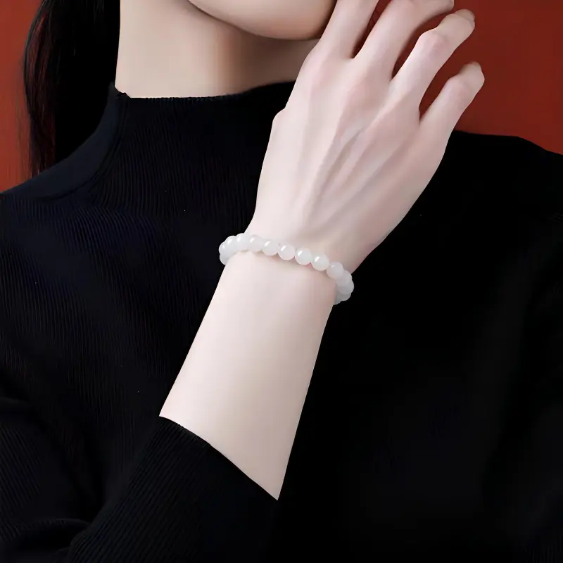 Zhen Yu Zhen Pin Hetian Jade Bracelets White Jade Unisex-5