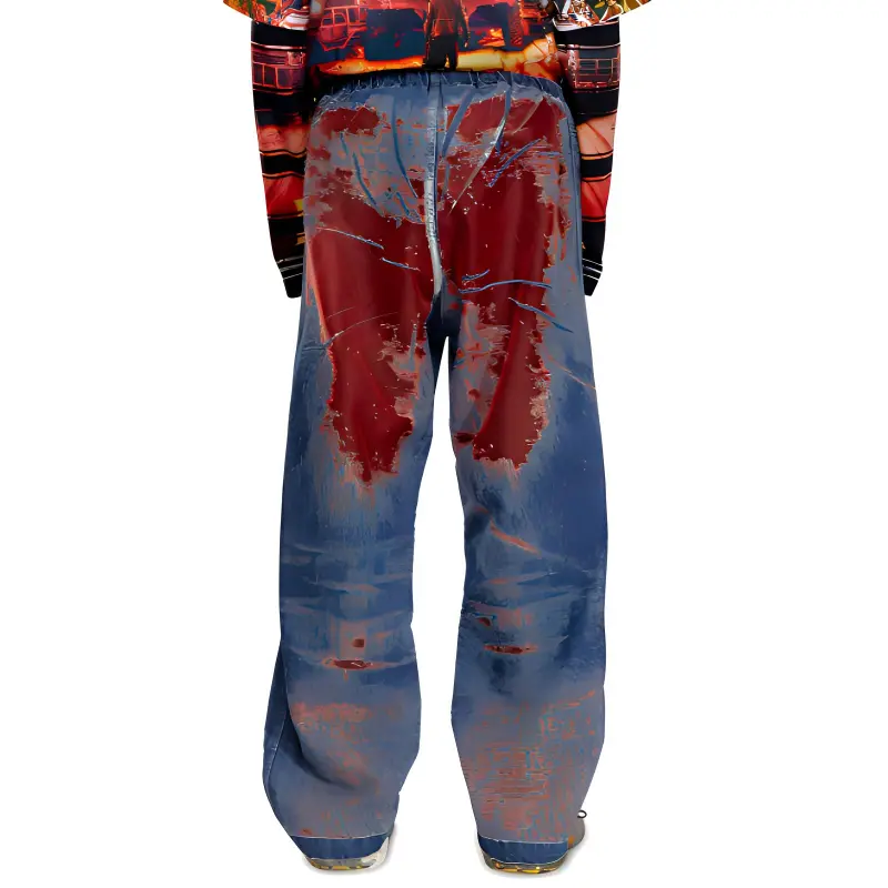 DIESEL Mixed Fabric Relaxed Jeans-2
