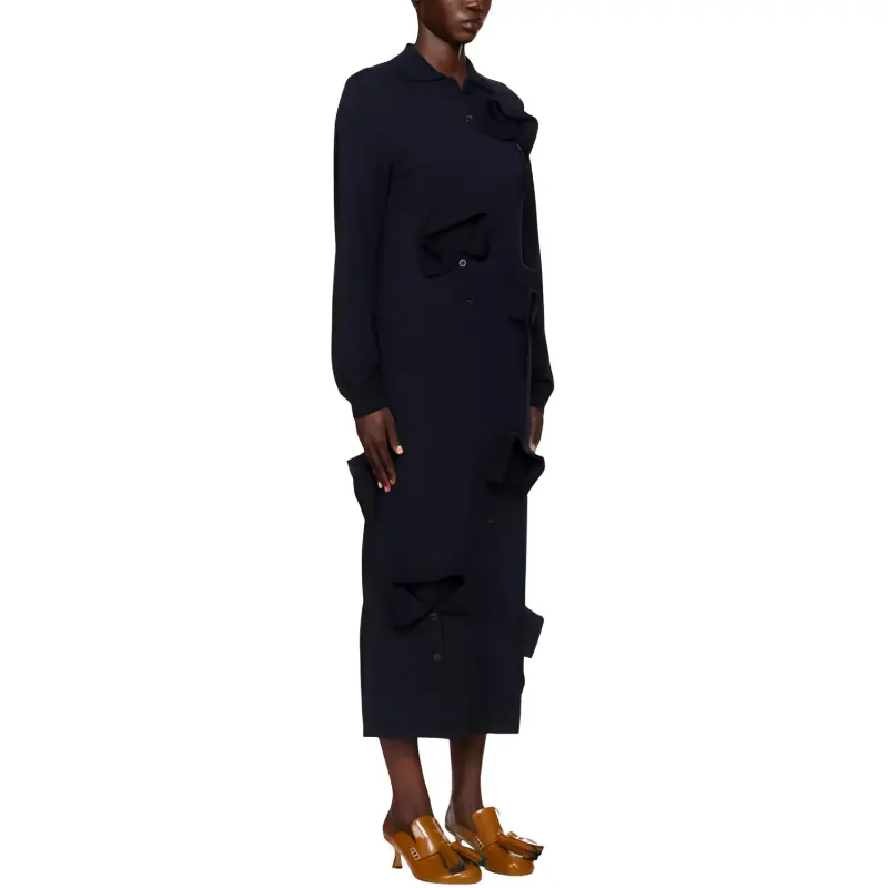 MOSCHINO Long Sleeved Dress Women's Dark Blue-2