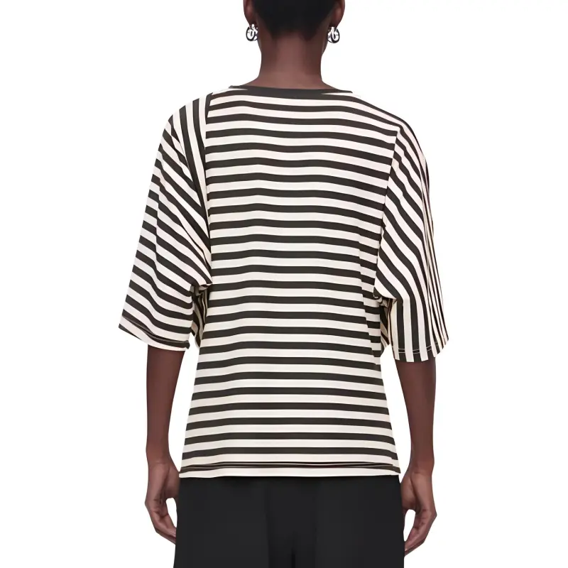 COS Batwing Sleeve T Shirt Women's Black Stripes-2