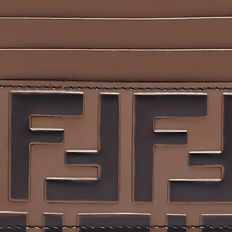 FENDI Calfskin Card Holder Card Holder Women's Brown-4