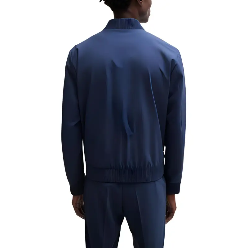 HUGO BOSS Washable Wool Blend Slim Fit Blouson Jacket Jackets & Coats Men's Blue-3