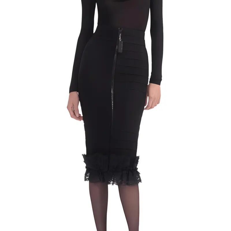 Self portrait Ruffle Knit Midi Skirt-1