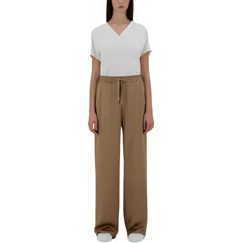 HERNO Wide Leg Satin Trousers-3
