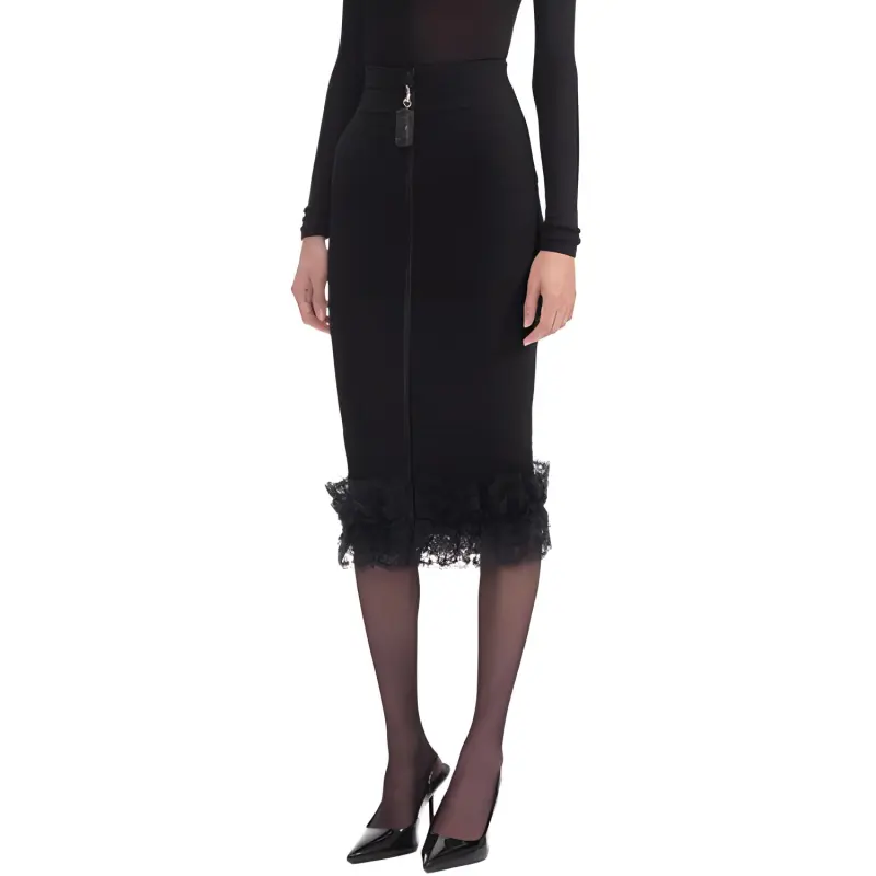 Self portrait Ruffle Knit Midi Skirt-3