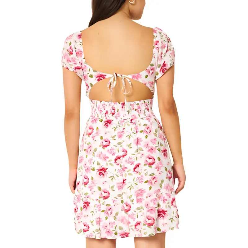 Hollister Short-Sleeved Dresses Women's White Floral-2