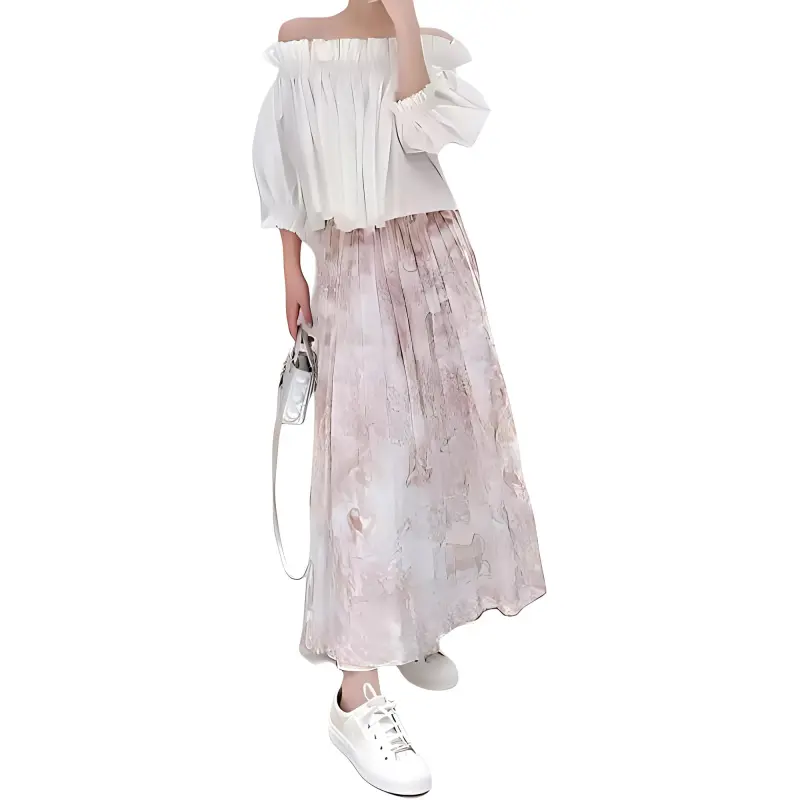 DIOR Off Shoulder Puff Sleeved Cropped Top-3