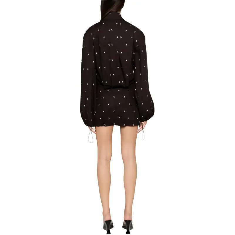 The Attico Asymmetric Drawstring Hem Mini Dress-2