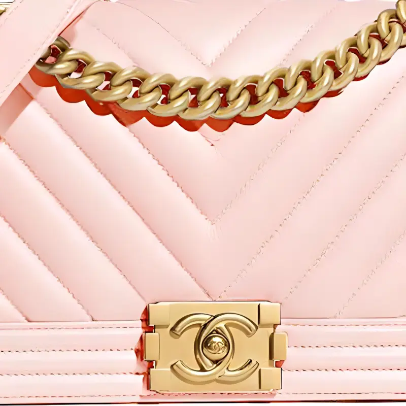 CHANEL Leboy Grain Calfskin Shoulder Bag, Crossbody Bag Medium Size Women's Orange Pink-2
