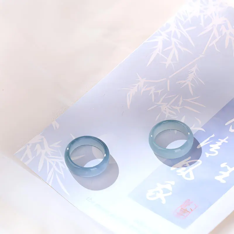 Clear Snow Ice Glutinous Rings Unisex-4