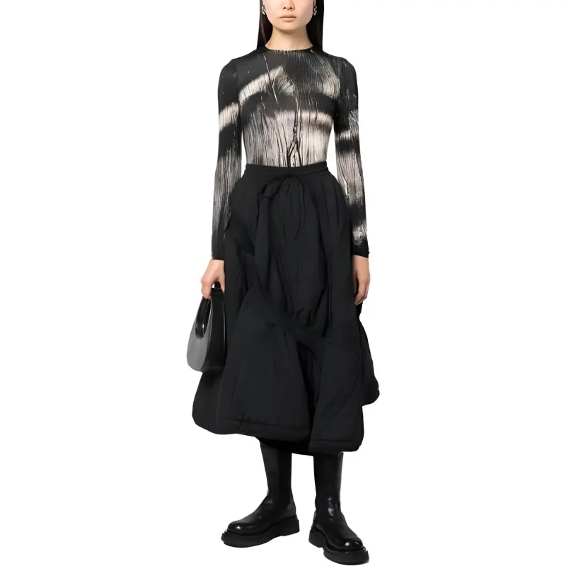Y 3 Casual Long Skirts Women's Black-1