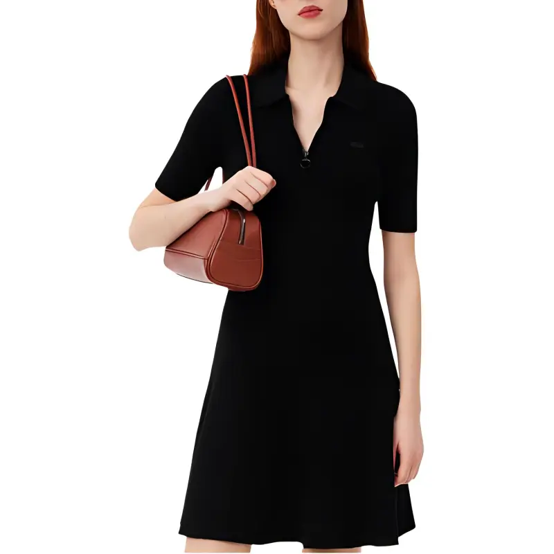LACOSTE Short Sleeved Dresses Women's Dark Blue-2