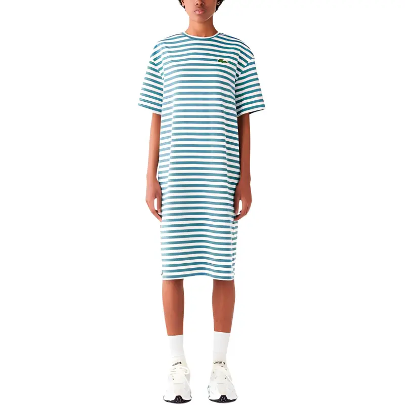 LACOSTE Short Sleeved Dress Women's Green-1