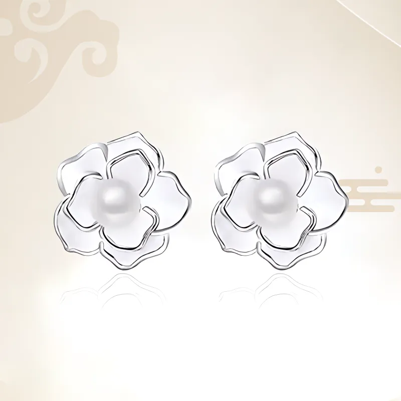 Chongqing Gold Store S925 Silver Stud Earrings Women's-2