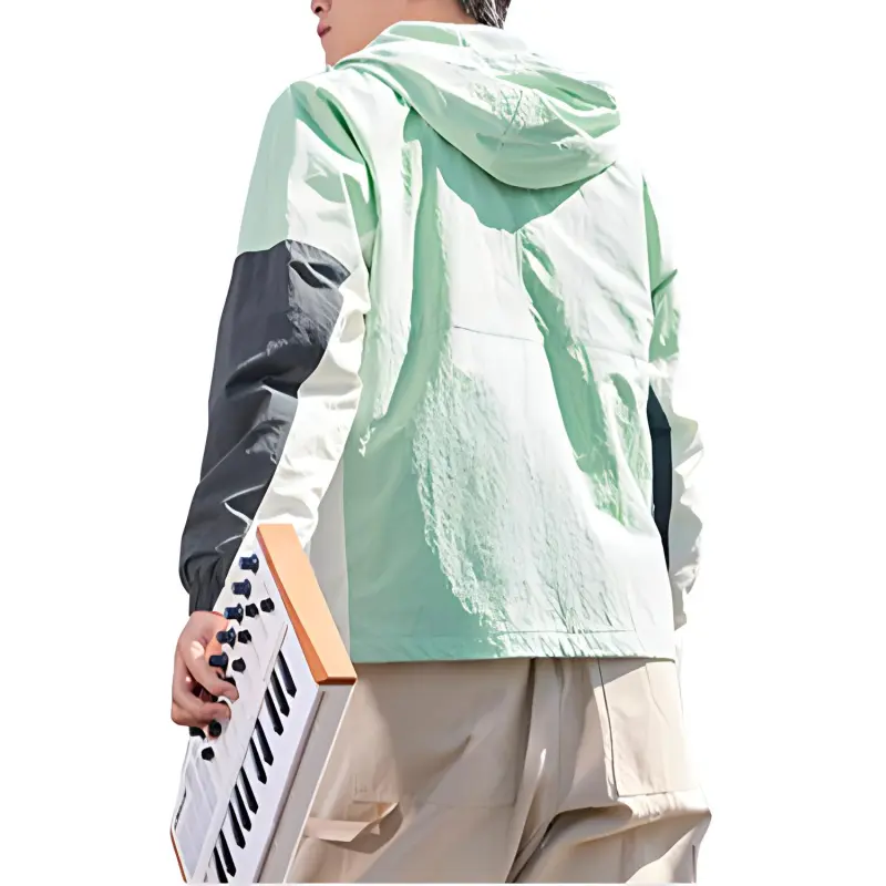 QIAODAN Trench Coat Men's Artemisia Green/starlight Blue-3