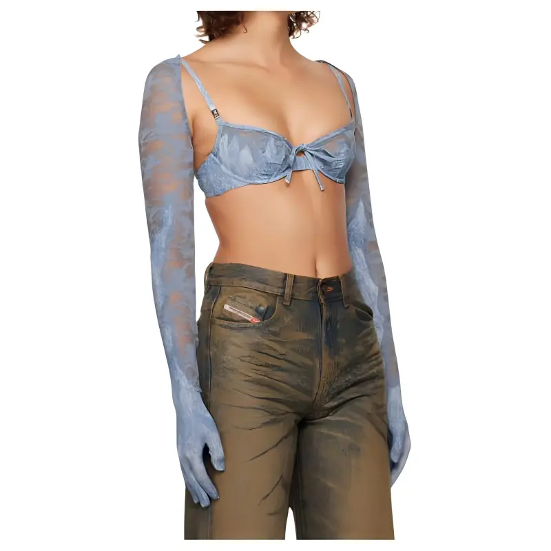 DIESEL Polyamide Gloves Women's Blue-3