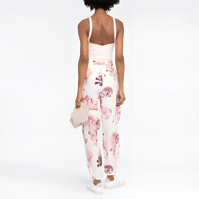 Stella McCartney High-Waist Animal-Printed Pleated Trousers-2