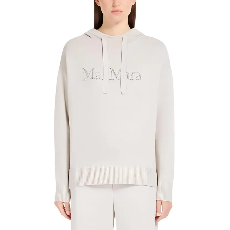 MaxMara Logo Embellished Knitted Hoodie-2