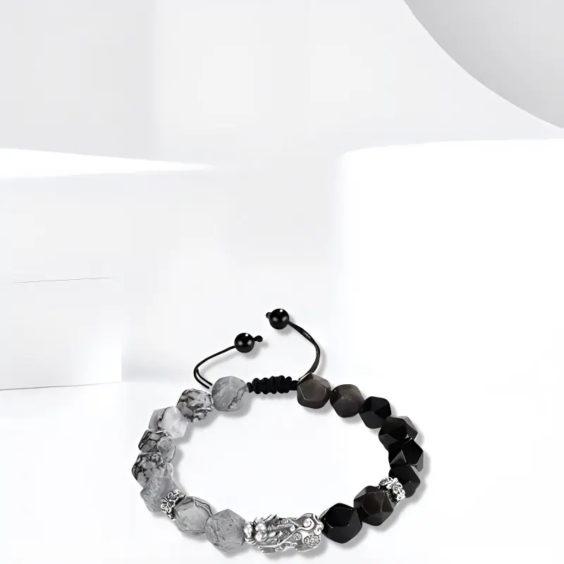 Jingleo Obsidian Bracelets Men's-2