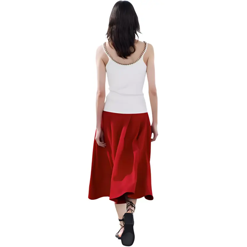 ZARA Casual Long Skirts Women's Red-3