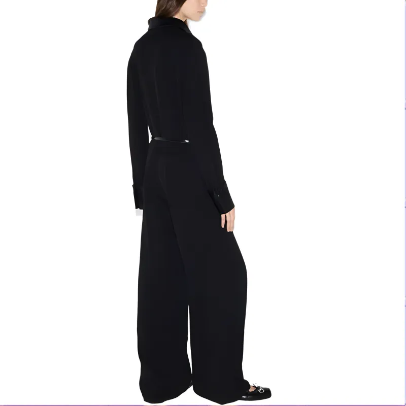 GUCCI Drop Shoulder Belted Waist Jumpsuit-4