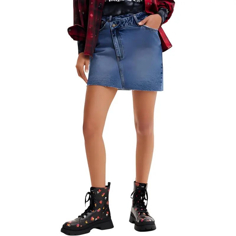 Desigual Denim Short Skirts Women's Blue-2