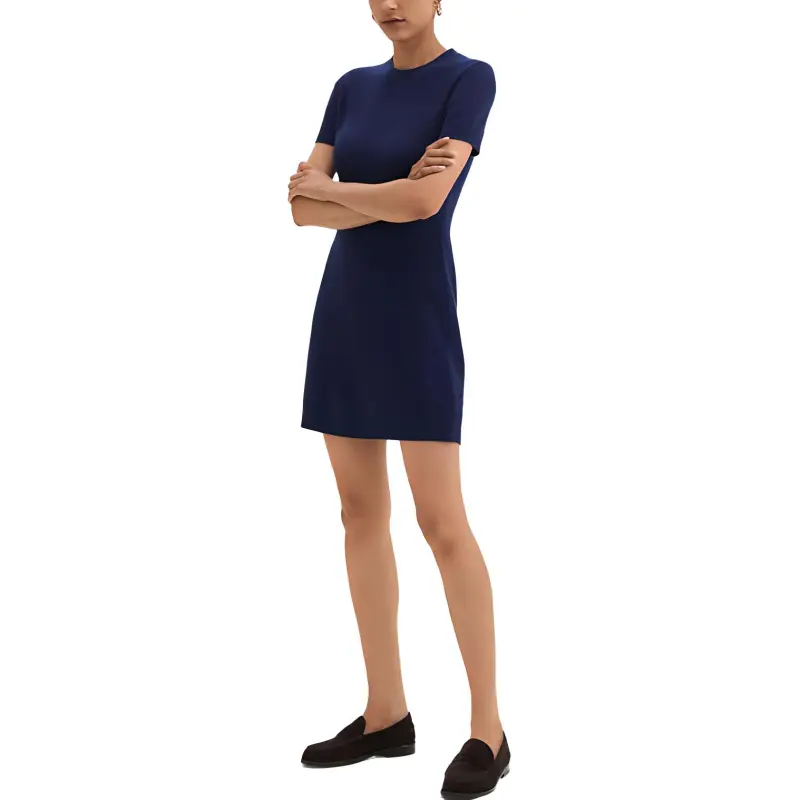 THEORY Short-Sleeved Dresses Women's Dark Denim Blue-1