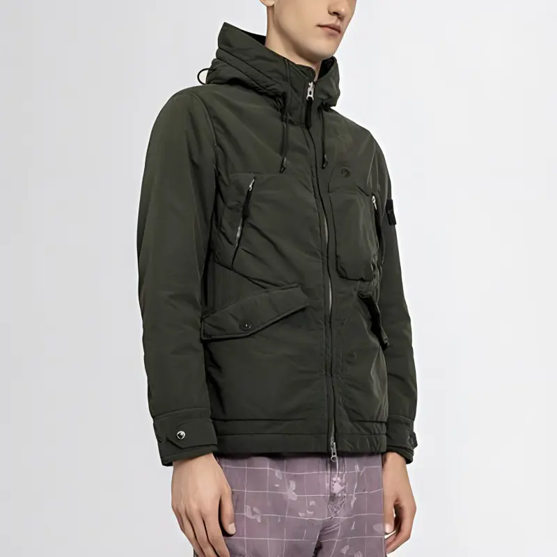 STONE ISLAND Puffer Jackets Men Gray Green-3