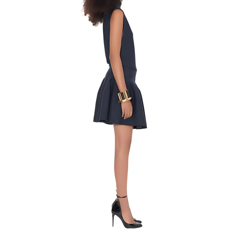 Alaia Sculptural Godet Knit Cap Sleeve Dress-2