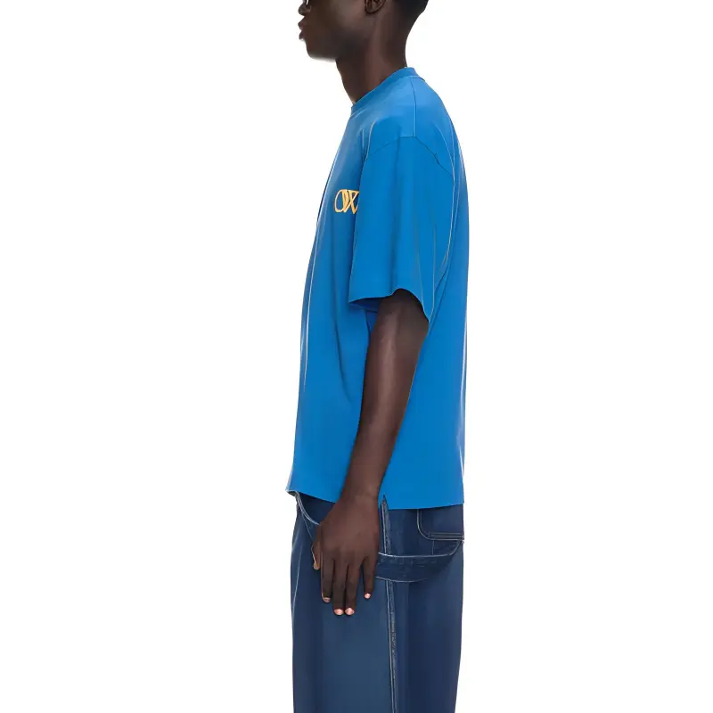 OFF WHITE FW23 T Shirt Loose Fit Unisex Blue-3