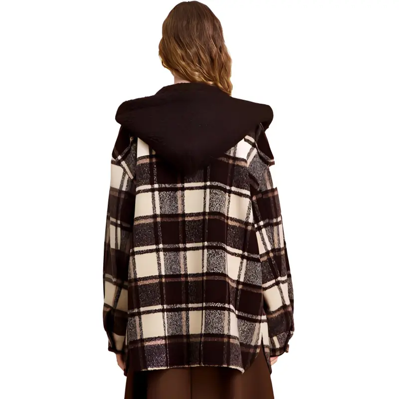 HAVVA Coats Women's Plaid-0