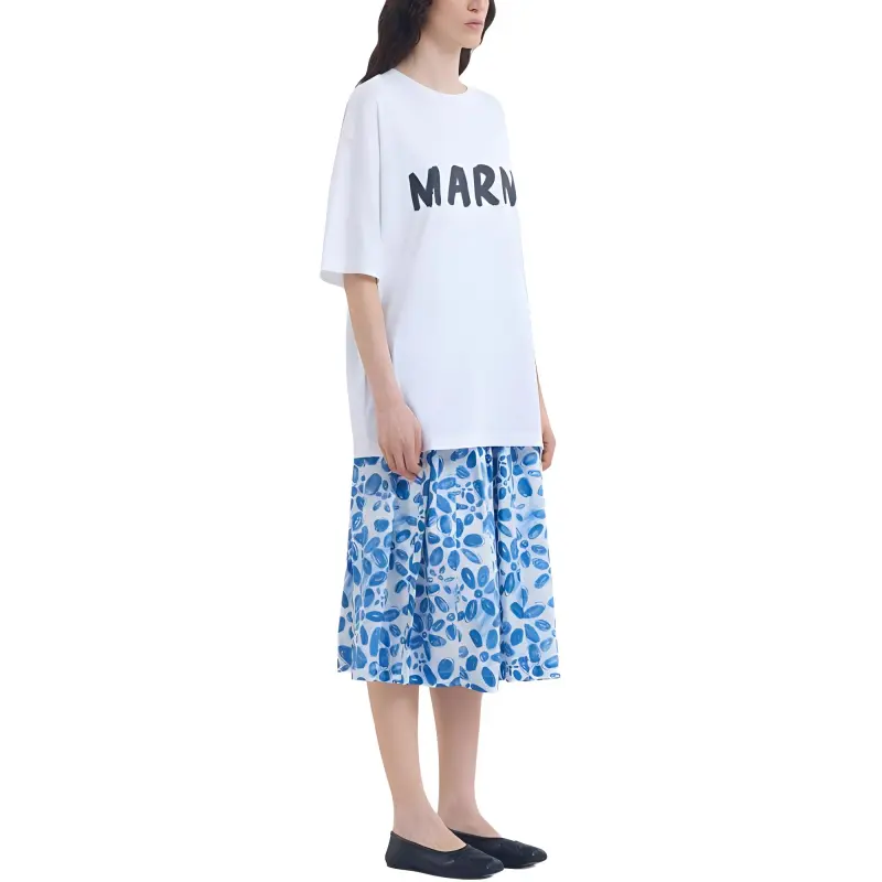 MARNI Floral print Poplin Skirt-1