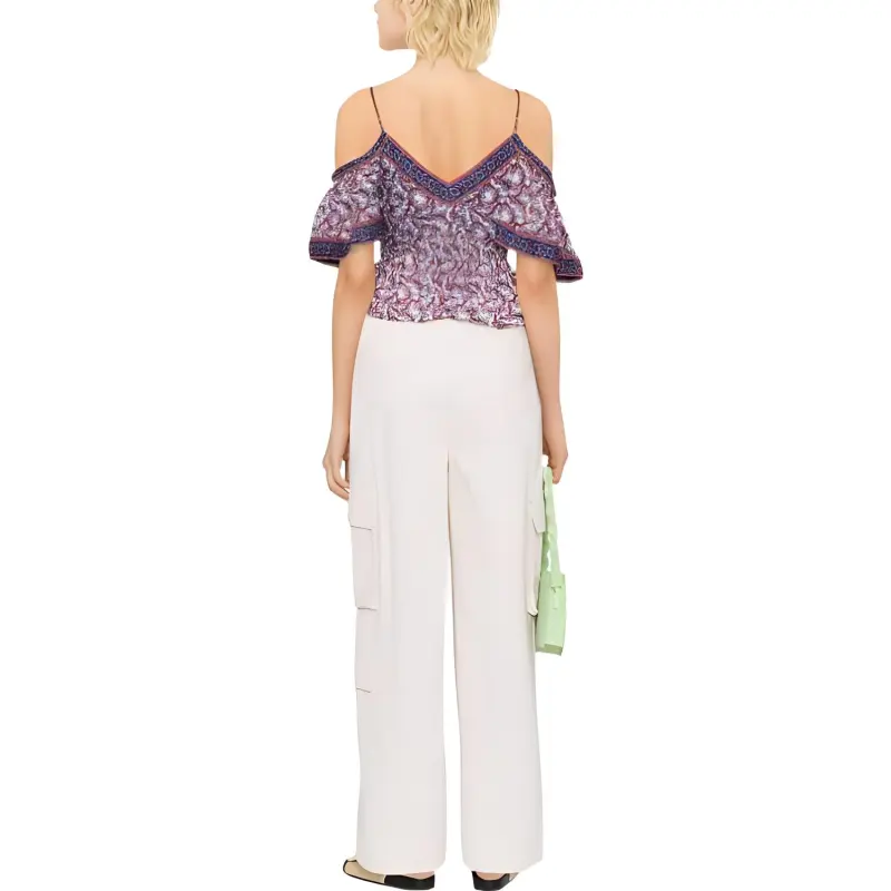 ISABEL MARANT ETOILE Cold Shoulder Floral Printed Flared Blouse-2