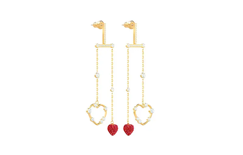 Swarovski Oxo Stud Earrings Women's Red-2