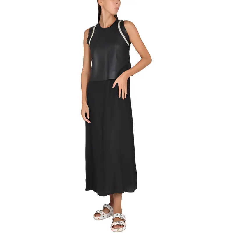 Alysi Sleeveless Fringe Detailed Dress-2