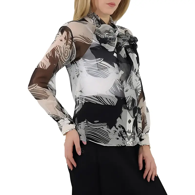 Burberry Shirts Women's Black White-4