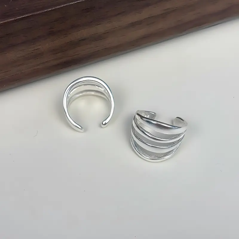 Sanpowa 925 Sterling Silver Clip-On Earrings Unisex-3