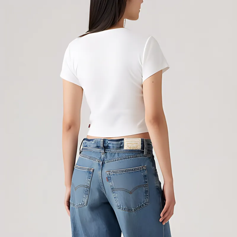 Levis T Shirts Women's White-3