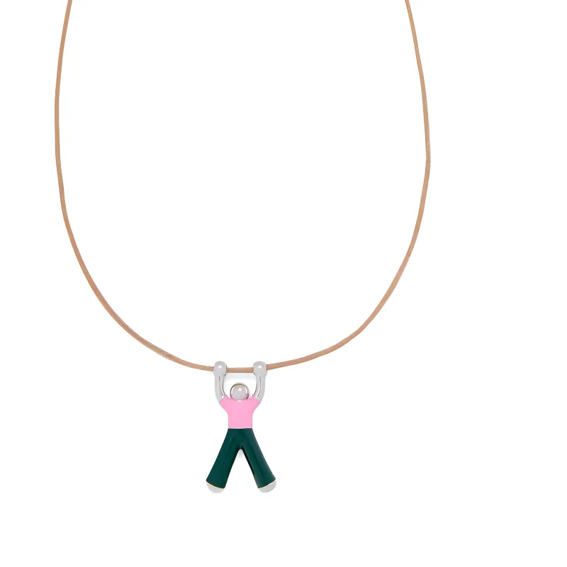 LOEWE Enamel Necklaces Men's Silver/Pink-2