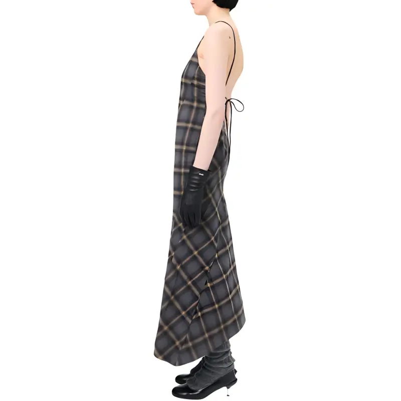 OUR LEGACY Naiad Checked Sleeveless Dress-1