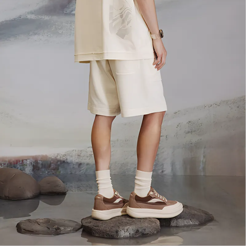 LiNing x CHENGLONGLIANMING Casual Shorts Men's Papyrus White-2