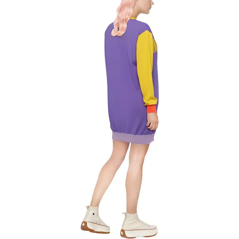 MOSCHINO Logo-print Colour-block T-shirt Dress-3