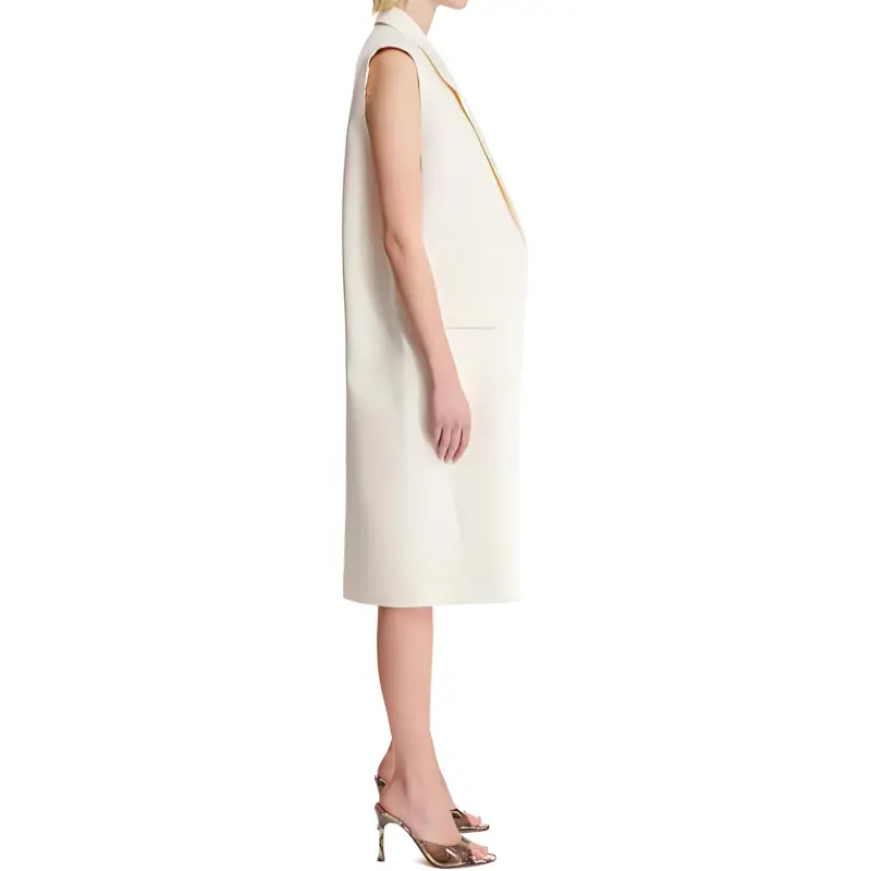 TOTEME Sleeveless Straight Hem Blazer-3