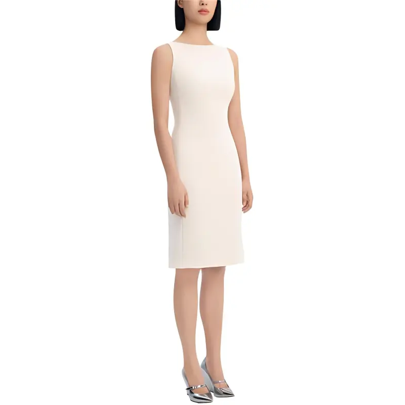 THEORY Sleeveless Dress Women's Rock White-2