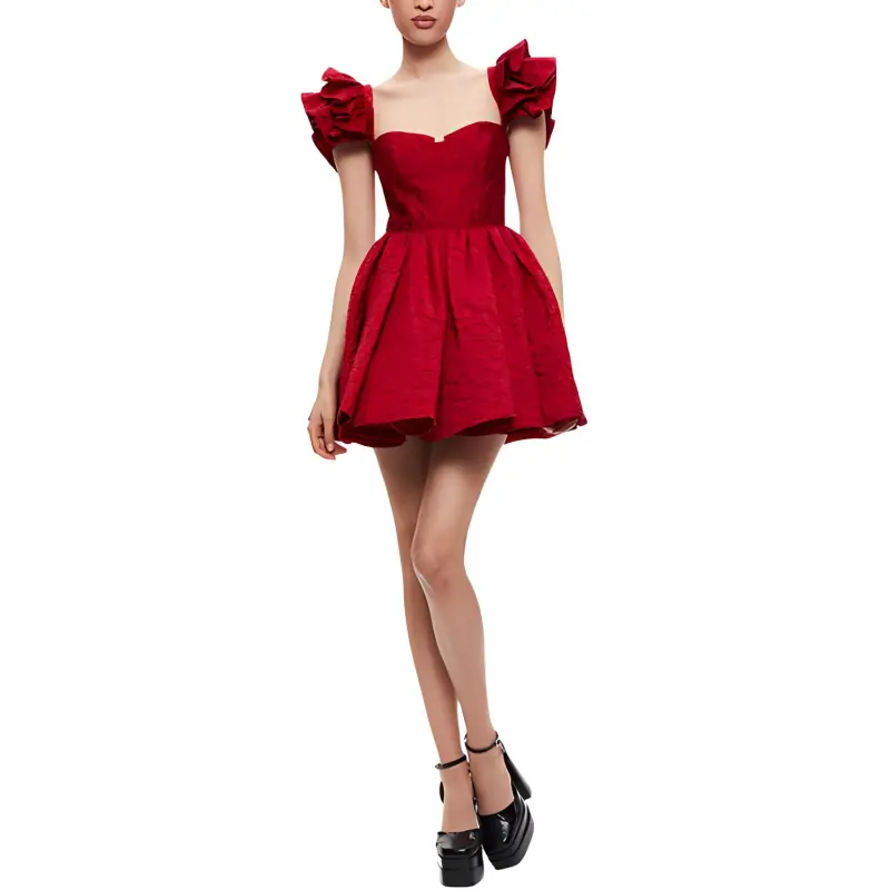 ALICE+OLIVIA Short-Sleeved Dresses Women's Red-1