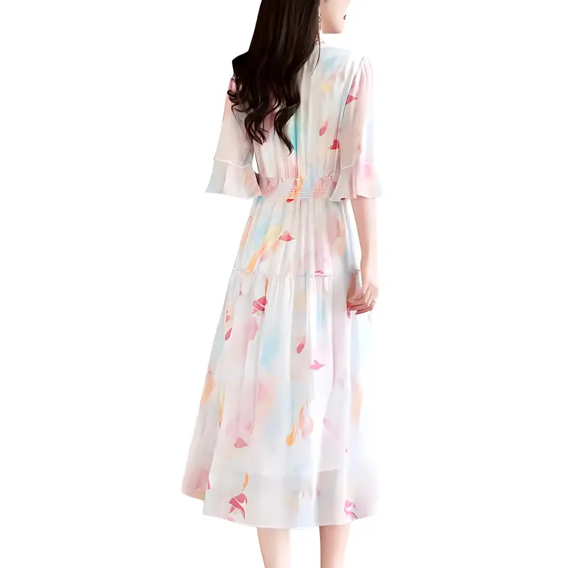 Yi Mengyuan Long Sleeved Dresses Women's Rose Red-3