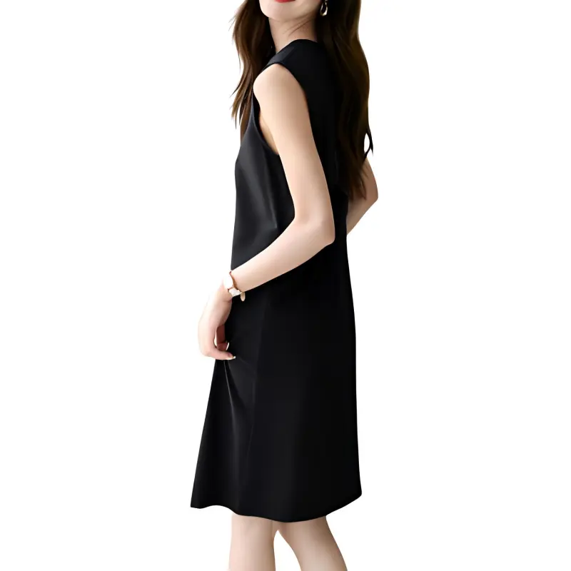 Mo Han Yi Mei Sleeveless Dress Women's Black-2
