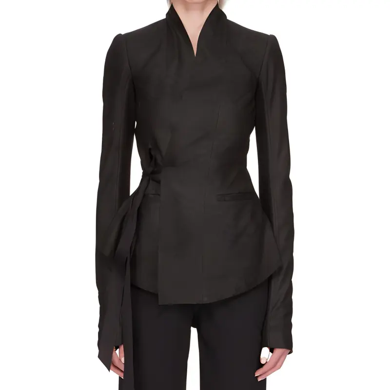 RICK OWENS Cracked Effect Wrapped Jacket-3